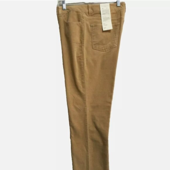 Talbots Women Siz 14 HERITAGE Corduroy Pants Jeans Mustard Gold Straight Leg NWT - Picture 2 of 8